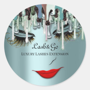 Adesivo Redondo Makeup Artist Lash Product Drivers Red Lábios Tea