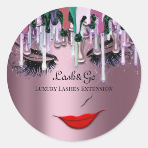 Adesivo Redondo Makeup Artist Lash Product Drivers Red Lip Enfuma