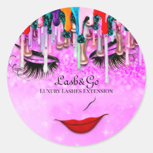 Adesivo Redondo Makeup Artist Lashes Product Drives Princess Pinky