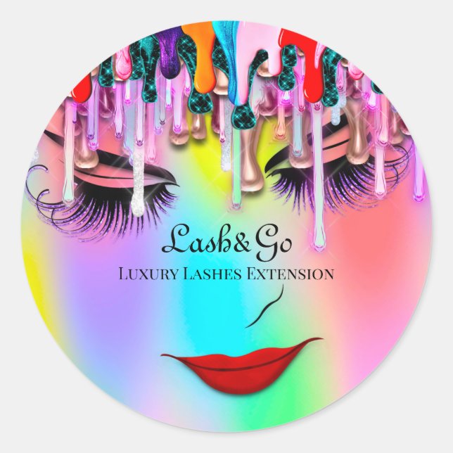 Adesivo Redondo Makeup Artist Lashes Product Sticker Beauname (Frente)