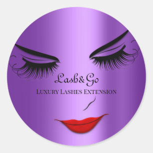 Adesivo Redondo Makeup Artist Lashes Produto Lábios Vermelhos Rox