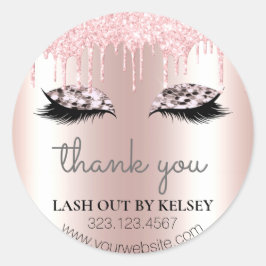 Adesivo Redondo Makeup Artist Lashes Rosa Quartz Glitter Pink Dril