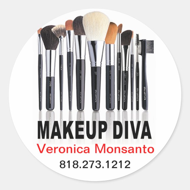 Adesivo Redondo Makeup Diva para Makeup Artists Sticker (Frente)