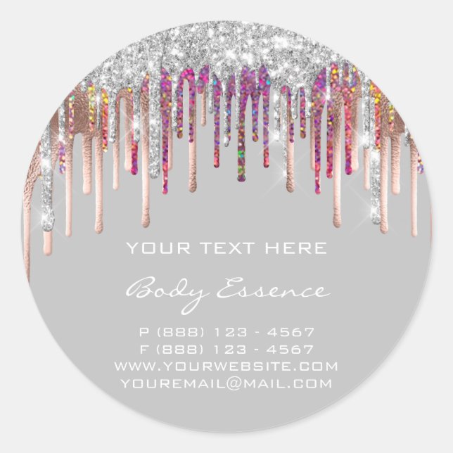 Adesivo Redondo Makeup Holograph Drives Rosa Promocional Silver (Frente)