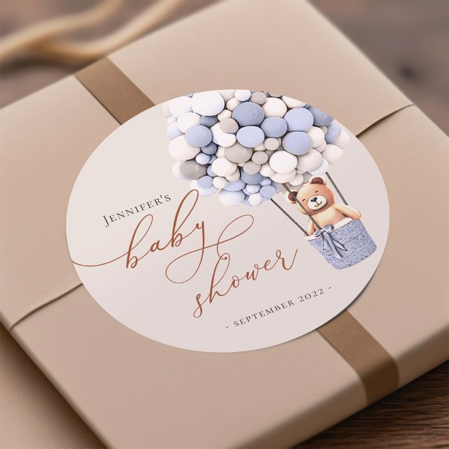 Adesivo Redondo Mal podemos esperar! Bebê Chuvoso Rodada Clássico  (Criador carregado)