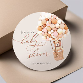 Adesivo Redondo Mal podemos esperar! Bolo de bebê clássico Round S