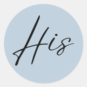 Adesivo Redondo mala de boas-vindas do casamento azul empoeirado