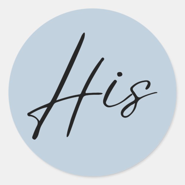 Adesivo Redondo mala de boas-vindas do casamento azul empoeirado (Frente)