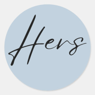 Adesivo Redondo mala de boas-vindas do casamento azul empoeirado