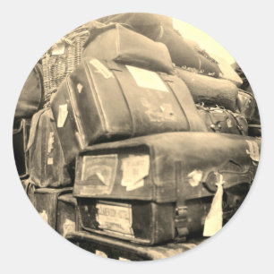 Adesivo Redondo MALA DE VIAGEM do VAGÃO do TEAMSTER da BAGAGEM do