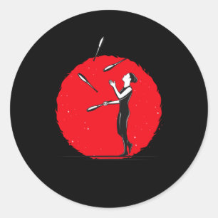 Adesivo Redondo Malabarizando Juggler Artista Jugger