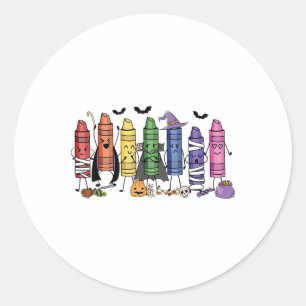 Adesivo Redondo Malandro Crayon Halloween Professor Trick Ou Ensin