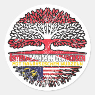 Adesivo Redondo Malásia Malásia Österreichisch Österreich Baum