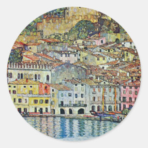 Adesivo Redondo Malcesine no lago Garda por Gustavo Klimt