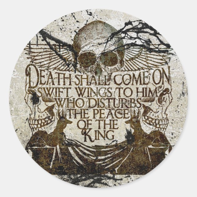 Adesivo Redondo Maldição do Faraó (Frente)