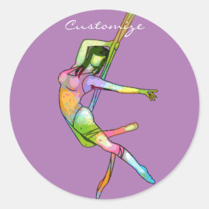 Adesivo Redondo Malhação aérea Yoga Thunder_Cove