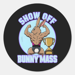 Adesivo Redondo Malhação Bunny Bodybuilder Show Do Bunny M Engraça