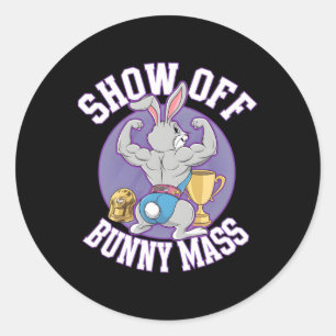 Adesivo Redondo Malhação Bunny Bodybuilder Show Do Bunny M Engraça