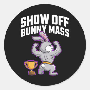 Adesivo Redondo Malhação Bunny Bodybuilder Show Do Bunny M Engraça