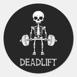 Adesivo Redondo Malhação de Extração de Peso do Gym Skeleton