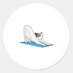 Adesivo Redondo Malhação de Meditação de Ioga Cat