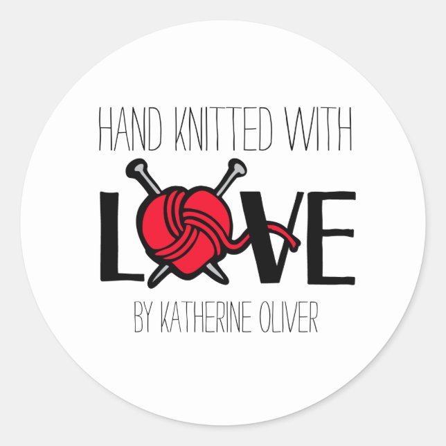 Adesivo Redondo Malhas de tricô de mão (Frente)