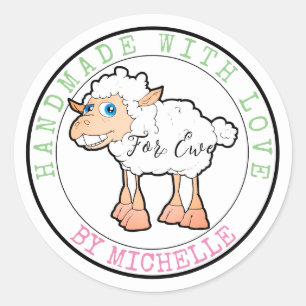 Adesivo Redondo Malhas feitas com palitos de ovelha