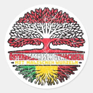 Adesivo Redondo Mali Malisch Österreichisch Österreich Baum Wurzel