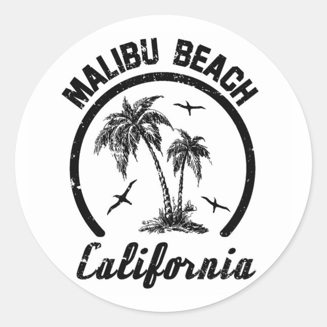 Adesivo Redondo Malibu Beach (Frente)