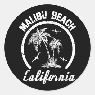 Adesivo Redondo Malibu Beach