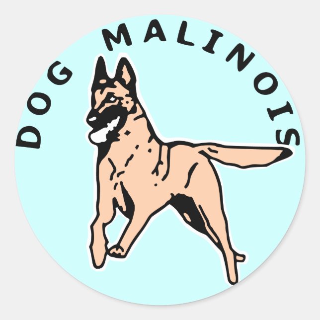 Adesivo Redondo malinois courrant (Frente)