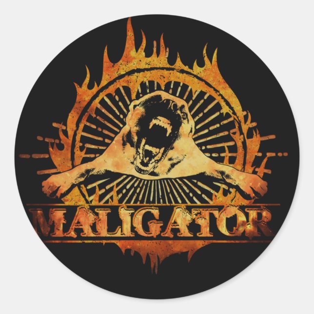 Adesivo Redondo Malinois - pastor belga - Mechelaar - Maligator (Frente)