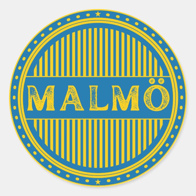 Adesivo Redondo Malmö City Pride Emblem – Swedish Identity (Frente)
