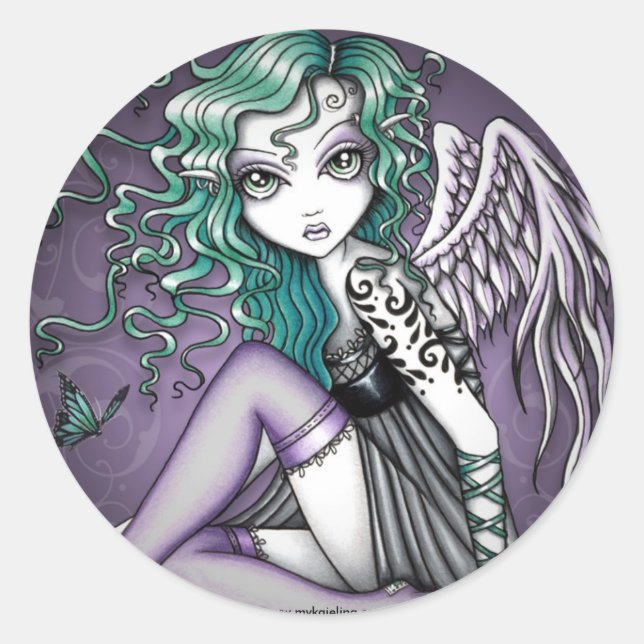 Adesivo Redondo Malory Violet Tattoo Angel Stickers (Frente)