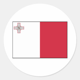 Adesivo Redondo Malta - Bandeira Maltesa