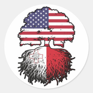 Adesivo Redondo Malta Malta Malta American USA EUA Estados Unidos