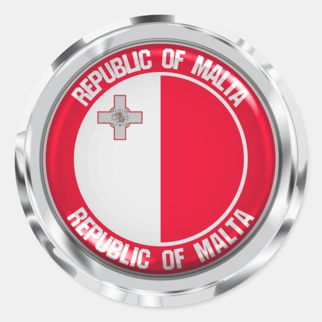 Adesivo Redondo Malta Round Emblem (Frente)