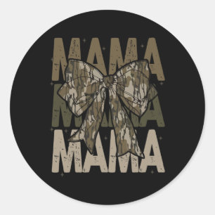 Adesivo Redondo Mama Camo Coquette Arco Caça Para Mamãe Mama
