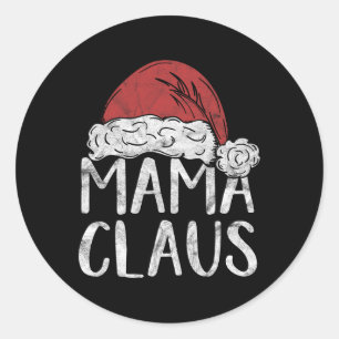 Adesivo Redondo Mama Claus Figurino Papais noeis de presente de Na