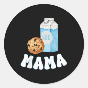 Adesivo Redondo Mama Cookies Leite Doce Um 1º Aniversário Família 