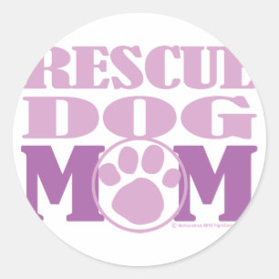 Adesivo Redondo Mamã do cão do salvamento