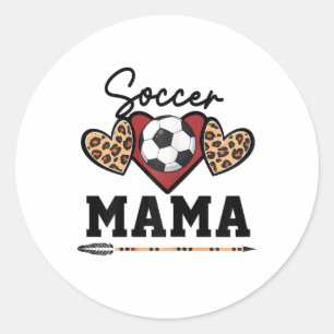 Adesivo Redondo Mama do Futebol Feminino Dia de Jogo de Futebol Se