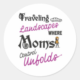 Adesivo Redondo Mama em um presente de Dia de as mães de café