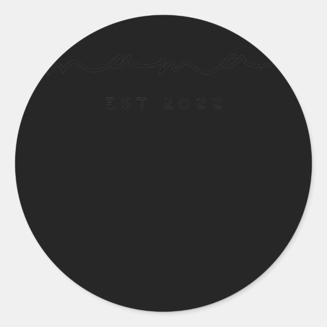 Adesivo Redondo Mama Est 2022 New Mom Announcement Simple Design  (Frente)