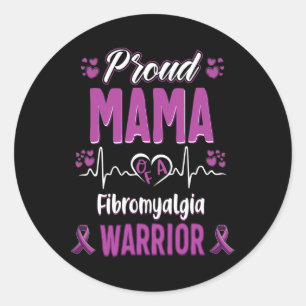 Adesivo Redondo Mama Fibromialgia Guerreira Sensibilização Fita