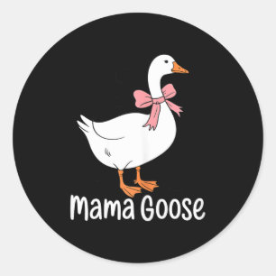 Adesivo Redondo Mama gansa amante de pássaros fofos dia das mães