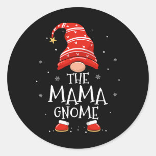 Adesivo Redondo Mama Gnome Natal Família Correspondência Funny Nat