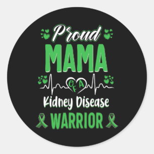 Adesivo Redondo Mama Kidney Guerreiro Sensibilização Fita Verde