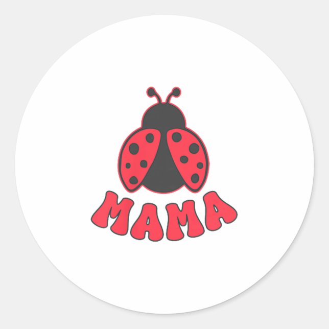Adesivo Redondo Mama Ladybug First Birthday Girl Family Matching P (Frente)