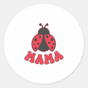 Adesivo Redondo Mama Ladybug Menina Primeiro Aniversário Família C